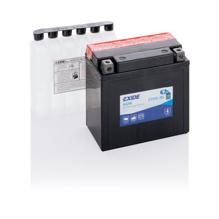 Batterie moto Exide Bike AGM ETX9C-BS 12 V 9 Ah 120 A – AGM