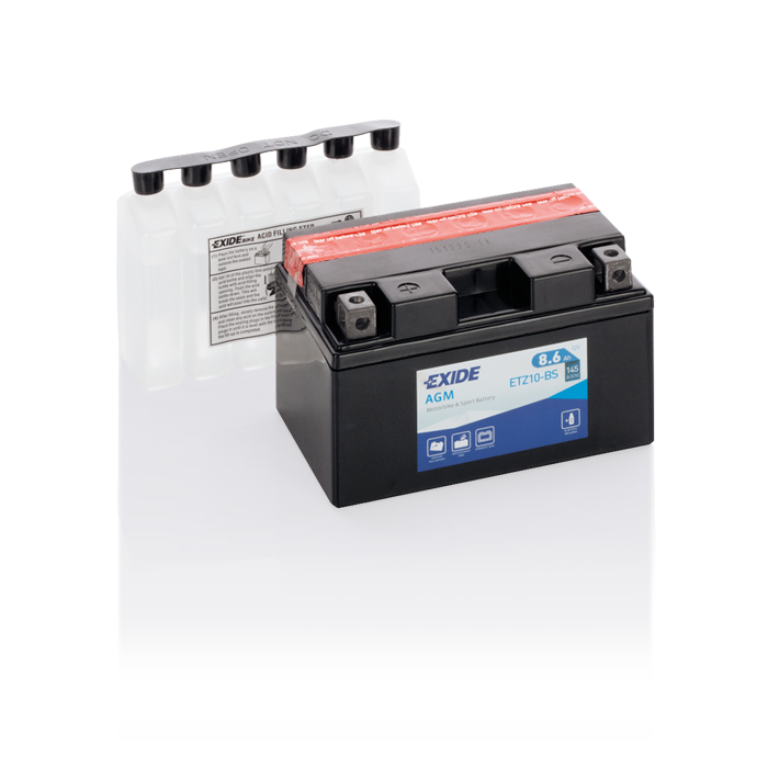 Batterie moto AGM Exide Bike ETZ10-BS 12 V 9 Ah 145 A – AGM