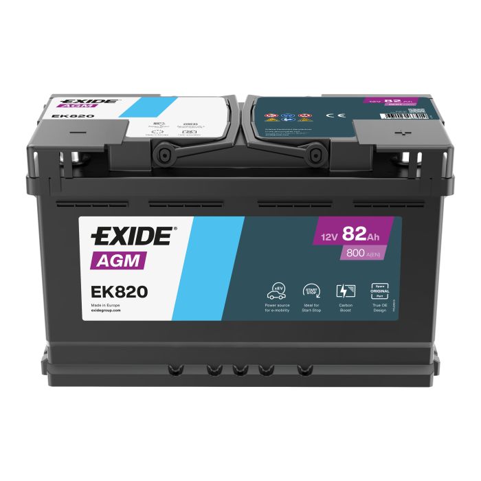 Batterie Start & Stop AGM Exide EK820 12 V 82 Ah 800 A – AGM