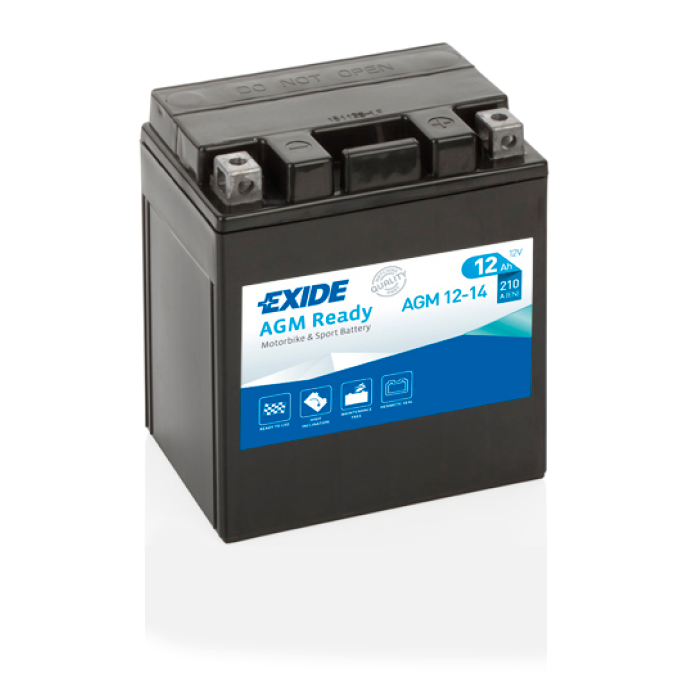 Batterie moto Exide AGM Ready AGM12-14 12 V 12 Ah 210 A – AGM