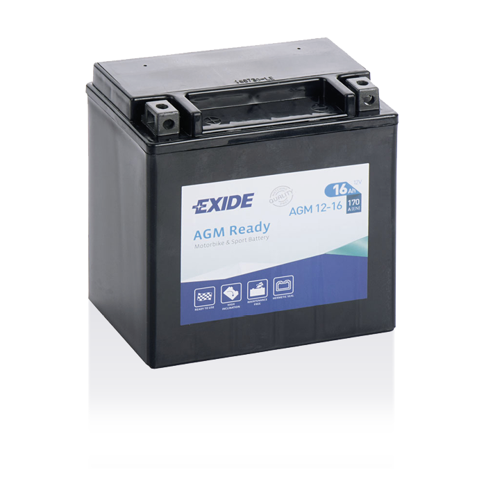 Batterie moto Exide AGM Ready AGM12-16 12 V 16 Ah 170 A – AGM
