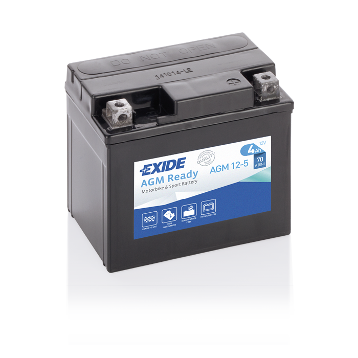 Batterie moto Exide AGM Ready AGM12-5 12 V 4 Ah 70 A – AGM