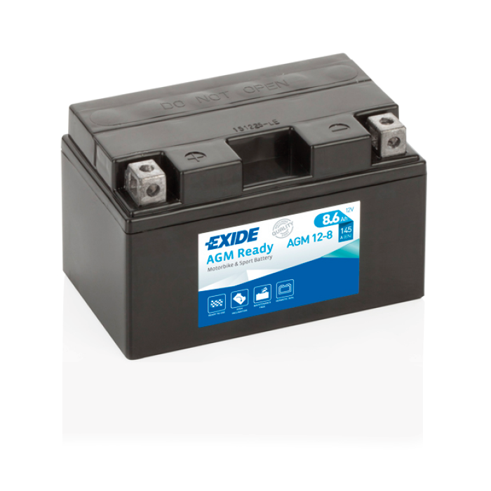 Batterie moto Exide AGM Ready AGM12-8 12 V 9 Ah 145 A – AGM