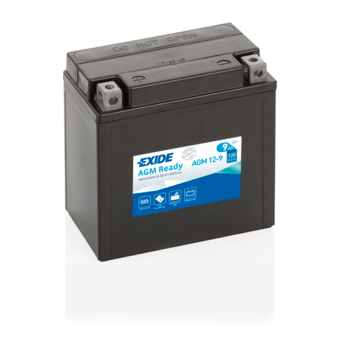 Batterie moto Exide AGM Ready AGM12-9 12 V 9 Ah 120 A – AGM