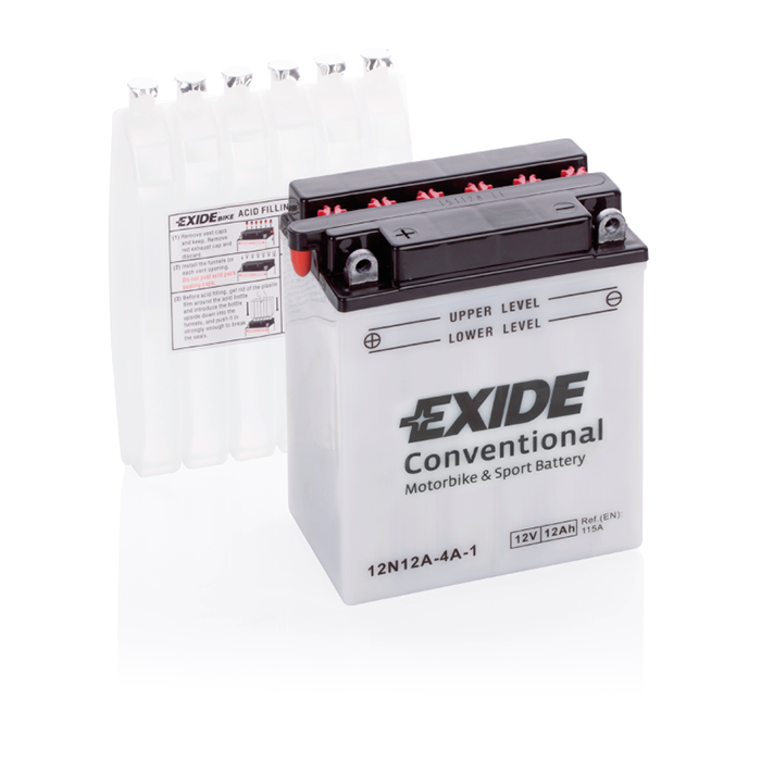 Batterie moto Exide 12N12A-4A-1 12 V 12 Ah 115 A – Plomb-acide (électrolyte liquide)