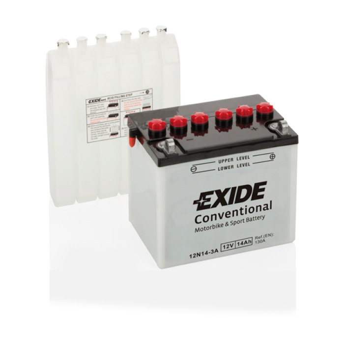 Batterie moto Exide Bike Conventional 12N24-3A 12 V 24 Ah 220 A – Plomb-acide (électrolyte liquide)