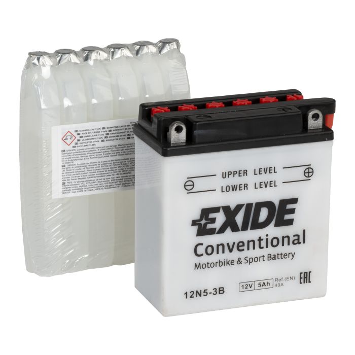 Batterie moto Exide 12N5-3B 12 V 5 Ah 40 A – Plomb-acide (électrolyte liquide)