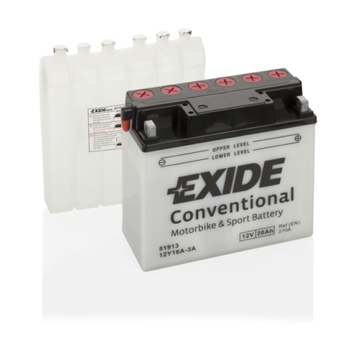 Batterie moto Exide Bike 12Y16A-3A 12 V 20 Ah 210 A – Plomb-acide (électrolyte liquide)