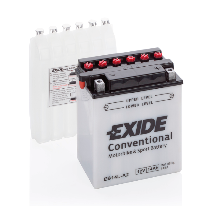 Batterie moto Exide Bike EB14L-A2 12 V 14 Ah 145 A – Plomb-acide (électrolyte liquide)