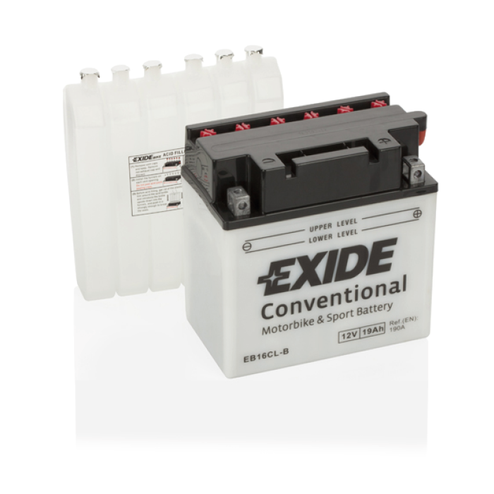 Batterie moto Exide Bike EB16CL-B 12 V 19 Ah 190 A – Plomb-acide (électrolyte liquide)