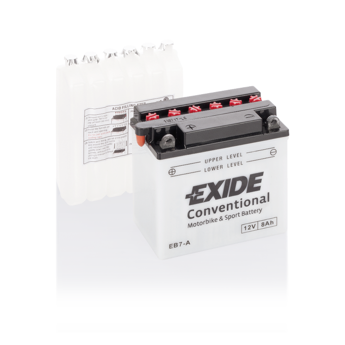 Batterie moto Exide EB7-A 12 V 8 Ah 85 A – Plomb-acide (électrolyte liquide)