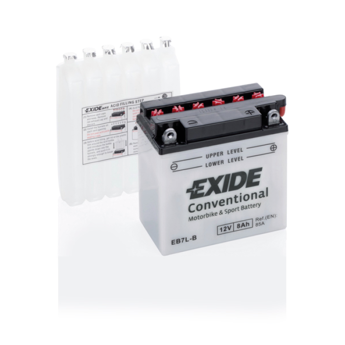 Batterie moto Exide Bike EB7L-B 12 V 8 Ah 85 A – Plomb-acide (électrolyte liquide)