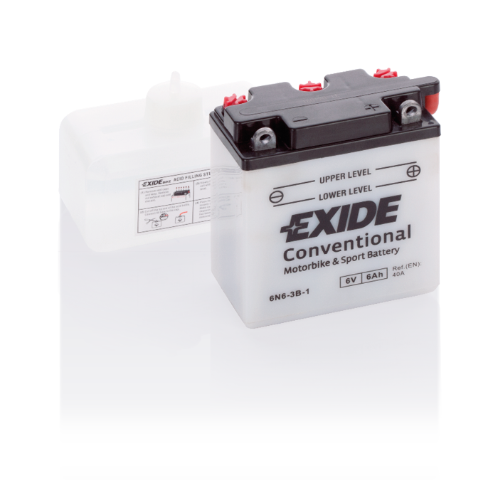 Batterie moto Exide 6N6-3B-1 12 V 6 Ah 40 A – Plomb-acide (électrolyte liquide)