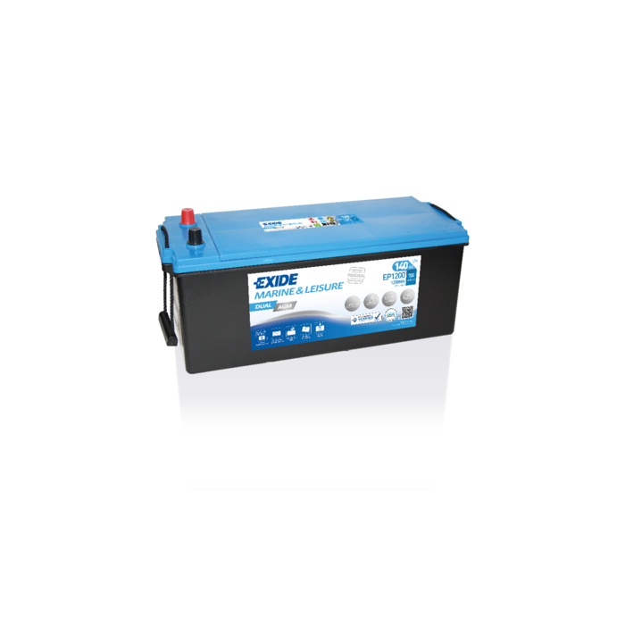 Batterie AGM mixte Exide Dual EP1200 12 V 140 Ah 700 A – AGM