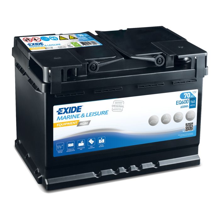 Batterie à décharge lente AGM Exide Equipment EQ600 12 V 70 Ah – AGM