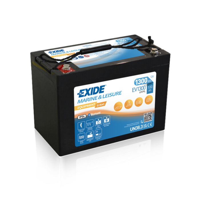 Batterie lithium LiFePO4 Exide Equipment EV1300 12 V 100 Ah – Plomb-acide (sans entretien)