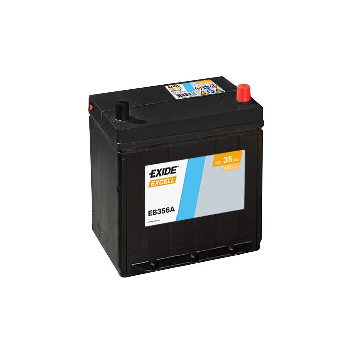 Batterie de démarrage Exide Excell EB356A 12 V 35 Ah 240 A – Plomb-acide (sans entretien)
