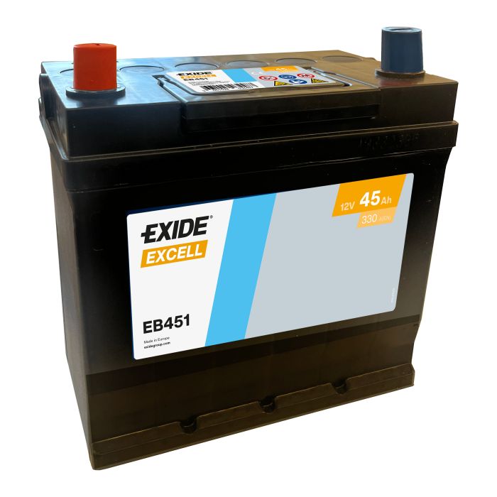Batterie de démarrage Exide Excell EB451 12 V 45 Ah 330 A – Plomb-acide (sans entretien)