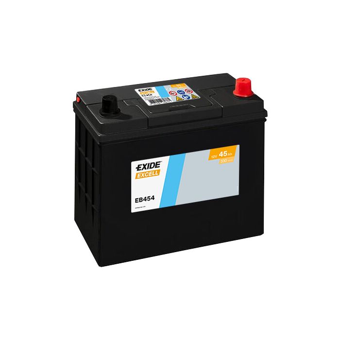 Batterie de démarrage Exide Excell EB454 12 V 45 Ah 330 A – Plomb-acide (sans entretien)