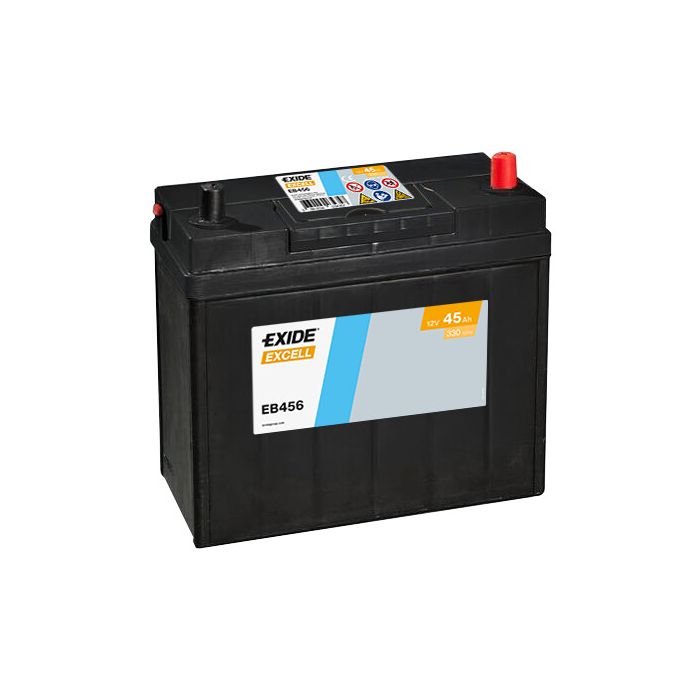 Batterie de démarrage Exide Excell EB456 12 V 45 Ah 330 A – Plomb-acide (sans entretien)