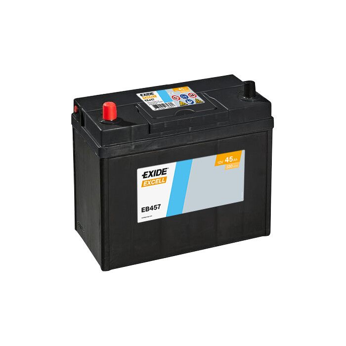 Batterie de démarrage Exide Excell EB457 12 V 45 Ah 330 A – Plomb-acide (sans entretien)