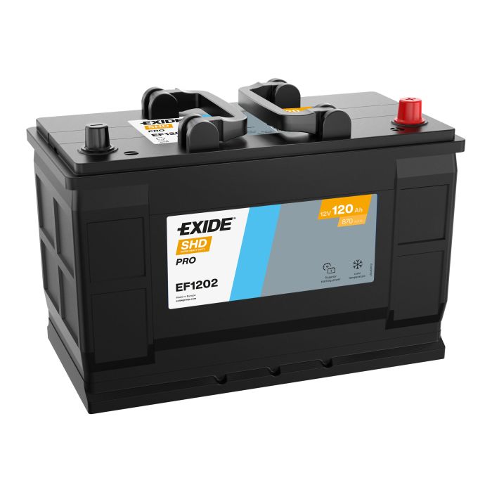 Batterie de démarrage Exide PowerPRO EF1202 12 V 120 Ah 870 A – Plomb-acide (sans entretien)