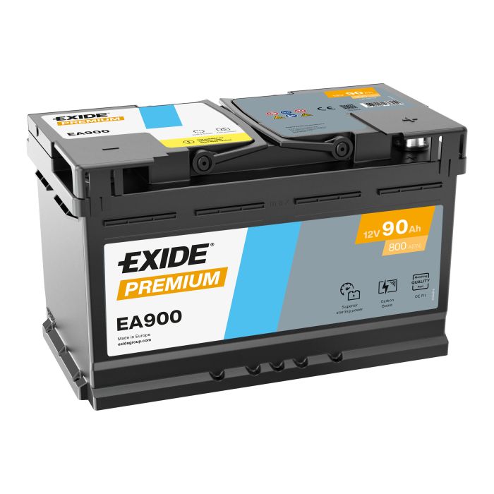 Batterie de démarrage Exide Premium EA900 12 V 90 Ah 720 A – Plomb-acide (sans entretien)