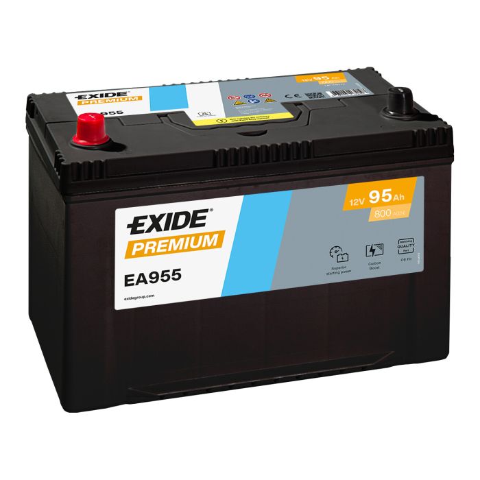 Batterie de démarrage Exide Premium EA955 12 V 95 Ah 800 A – Plomb-acide (sans entretien)
