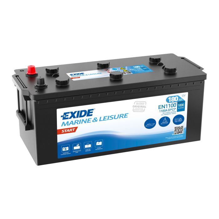 Batterie de démarrage Exide Start EN1100 12 V 180 Ah 1000 A – Plomb-acide (sans entretien)