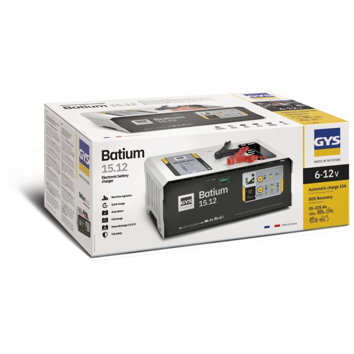 Chargeur de batterie GYS Batium 15.12 6 V et 12 V 