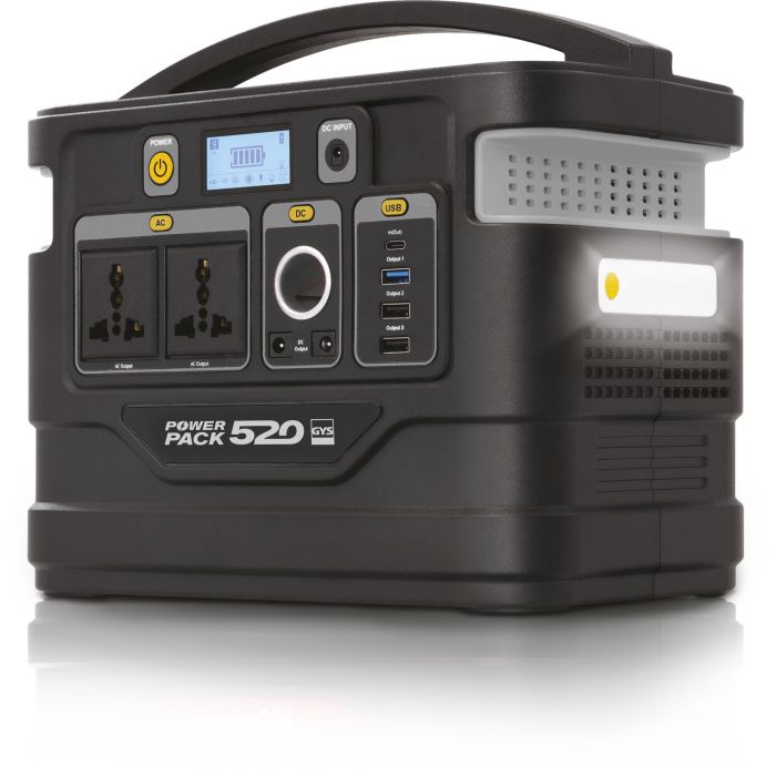 Source d'énergie mobile Gys Power Pack 520 avec convertisseur DC/AC 
