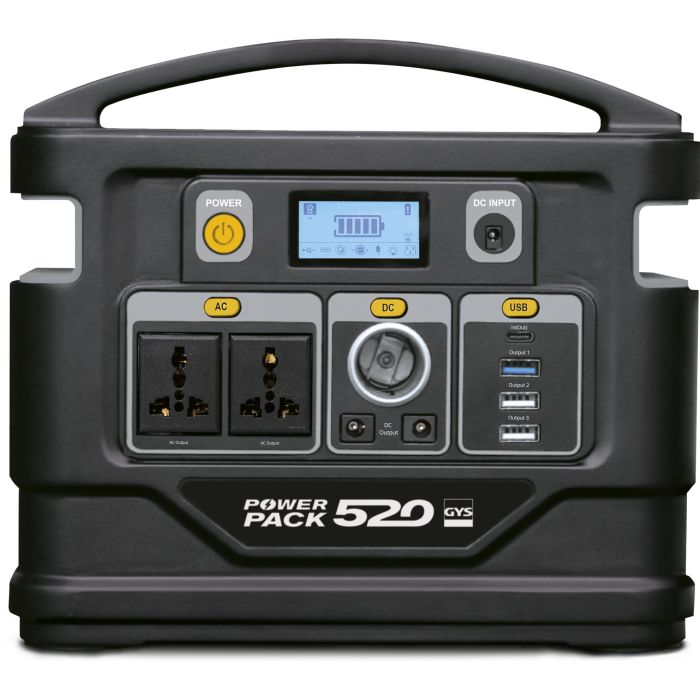 Source d'énergie mobile Gys Power Pack 520 avec convertisseur DC/AC 