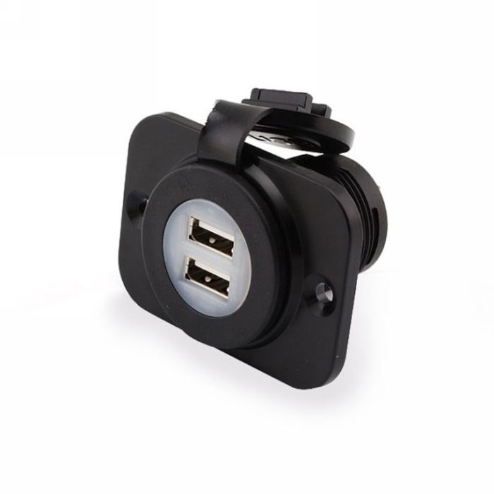 Chargeur USB à encastrer 12 V / 24 V double port 5 V 2,4 A 