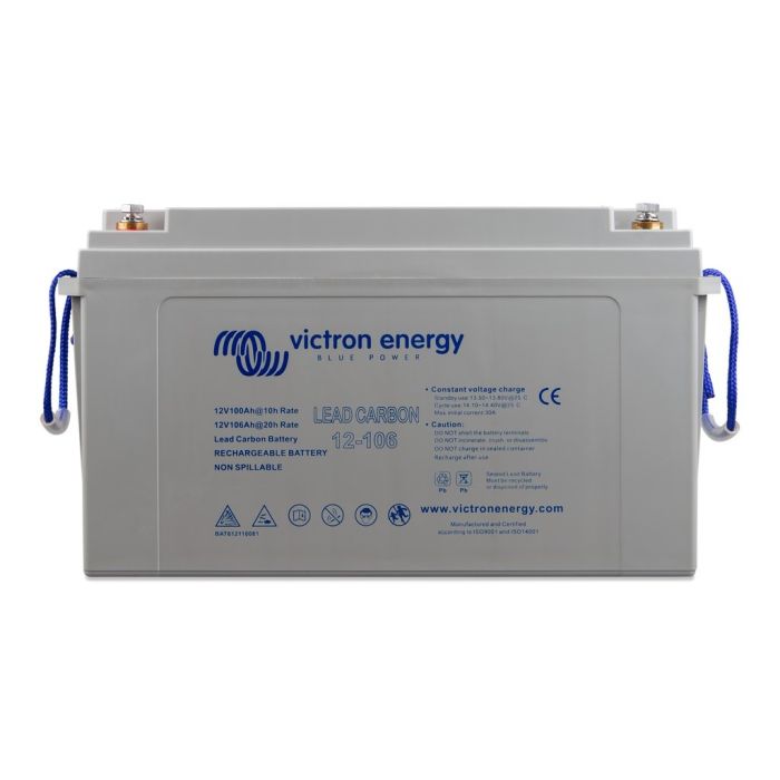 Batterie à décharge lente plomb-carbone Victron Energy 12 V 106 Ah M8 – Plomb-carbone