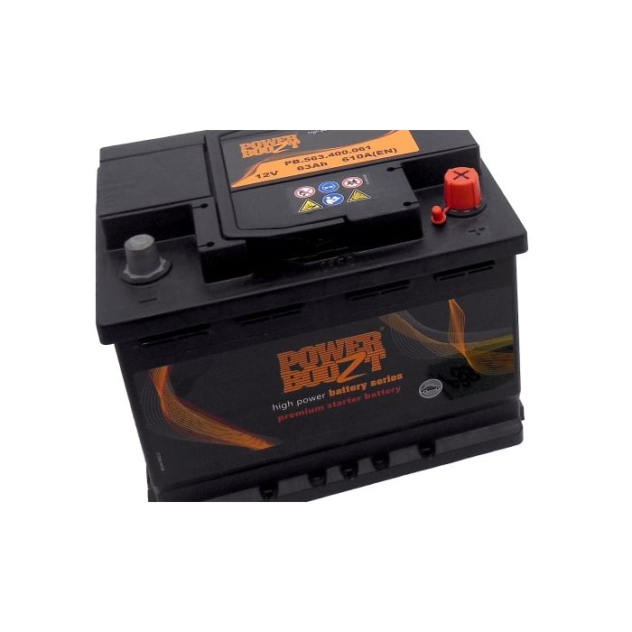 Batterie de démarrage Powerboozt Premium Start PB.563.400 12 V 63 Ah 610 A – Plomb-acide (sans entretien)