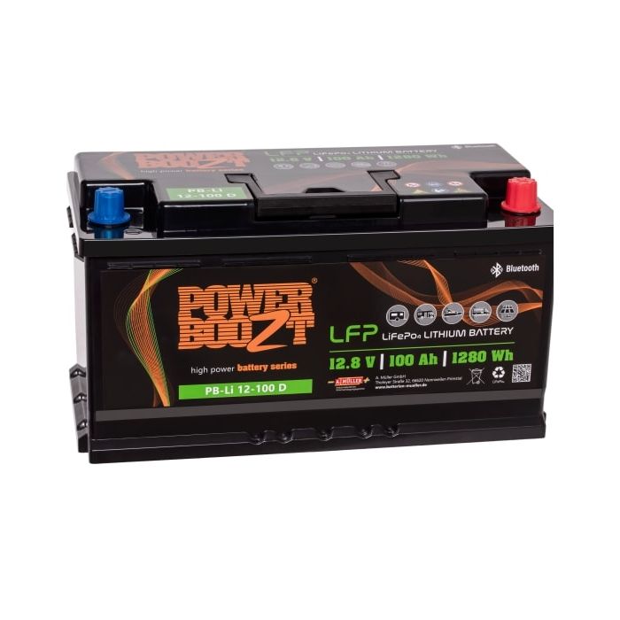 Batterie lithium LiFePO4 Powerboozt PB.Li.12.100D 12,8 V 100 Ah – Lithium LiFePO4
