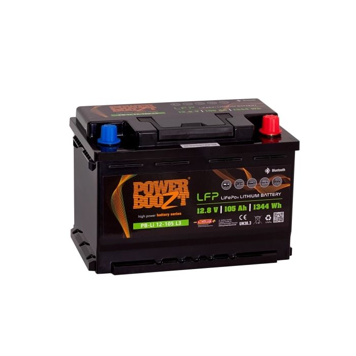 Batterie lithium LiFePO4 Powerboozt PB.Li.12.105 12,8 V 105 Ah – Lithium LiFePO4