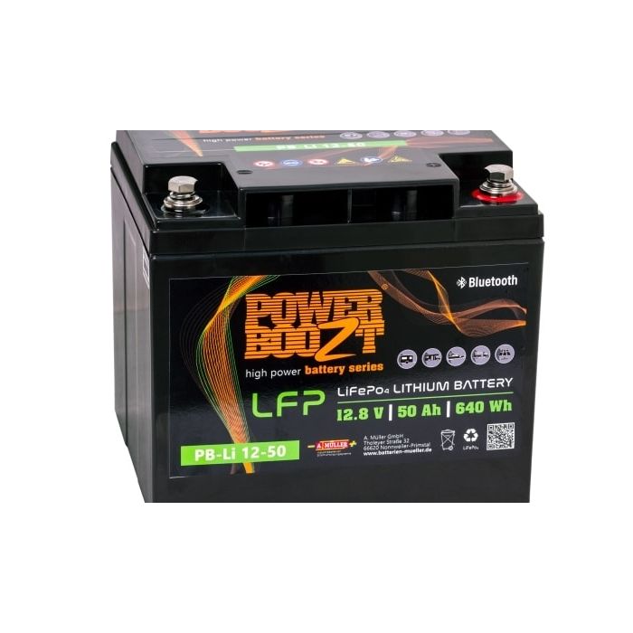 Batterie lithium LiFePO4 Powerboozt PB.Li.12.50D 12,8 V 50 Ah – Lithium LiFePO4