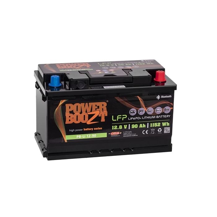 Batterie lithium LiFePO4 Powerboozt PB.Li.12.90D 12,8 V 90 Ah – Lithium LiFePO4