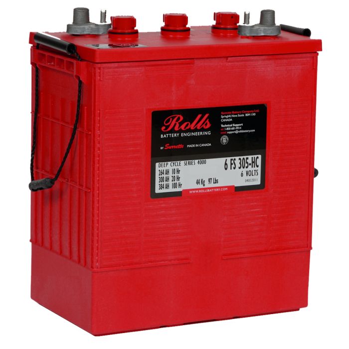 Batterie à décharge lente Rolls 6 FS 305-HC 6 V 320 Ah – Plomb-acide (électrolyte liquide)