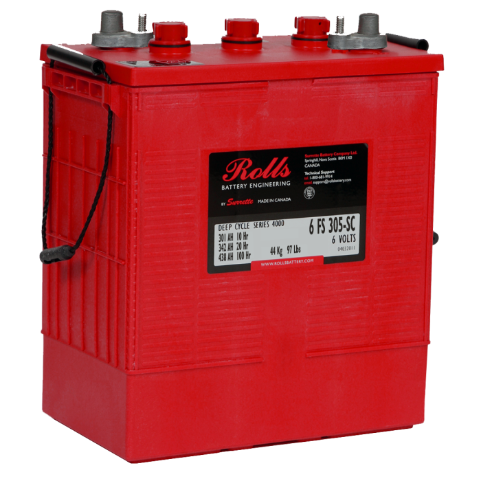 Batterie à décharge lente plomb-acide Rolls EC6-335 6 V 360 Ah – Plomb-acide (électrolyte liquide)