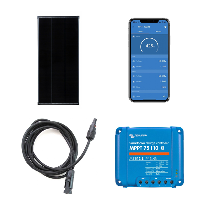 Kit panneau solaire 115 Wp Victron SmartSolar MPPT 75/10 10 A 