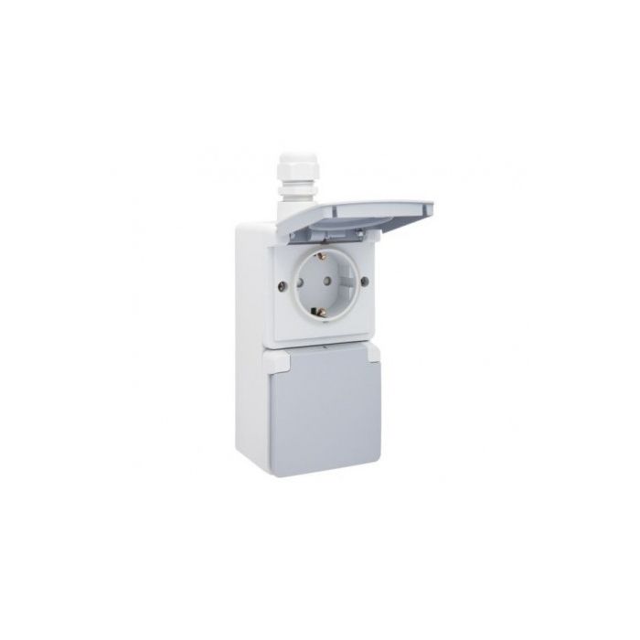 Prise de courant double verticale étanche Niko Hydro 16 A / 250 V IP55 