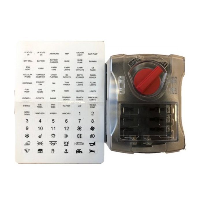 Porte-fusible 6 voies ATO 30 A double entrée + négatif central 
