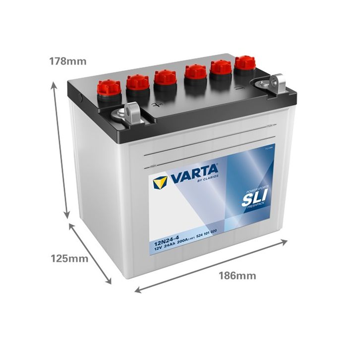 Batterie moto Varta Powersports 12N24-4 12 V 24 Ah 200 A – Plomb-acide (électrolyte liquide)