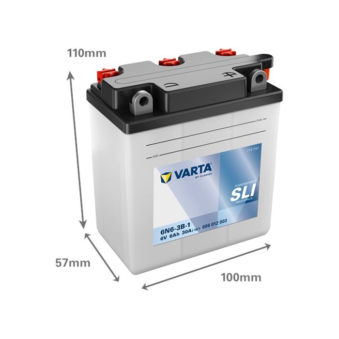 Batterie moto Varta Powersports 6N6-3B-1 12 V 6 Ah 30 A – Plomb-acide (électrolyte liquide)