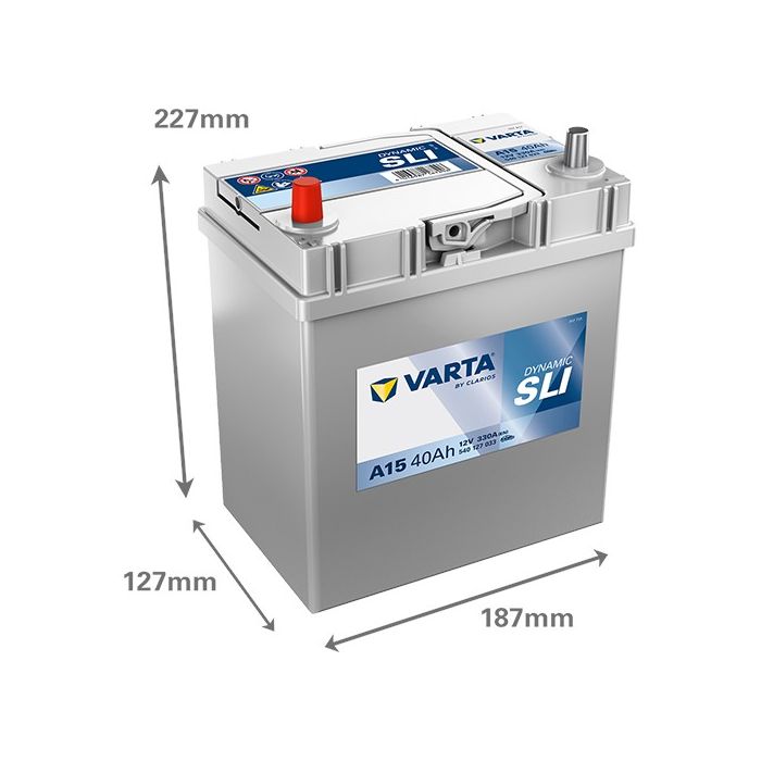 Batterie de démarrage Varta Dynamic A15 12 V 40 Ah 330 A – Plomb-acide (sans entretien)