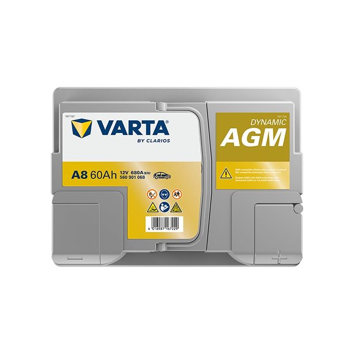 Batterie Start & Stop AGM Varta Dynamic A8 12 V 60 Ah 680 A – AGM