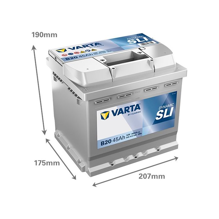 Batterie de démarrage Varta Dynamic B20 12 V 45 Ah 400 A – Plomb-acide (sans entretien)
