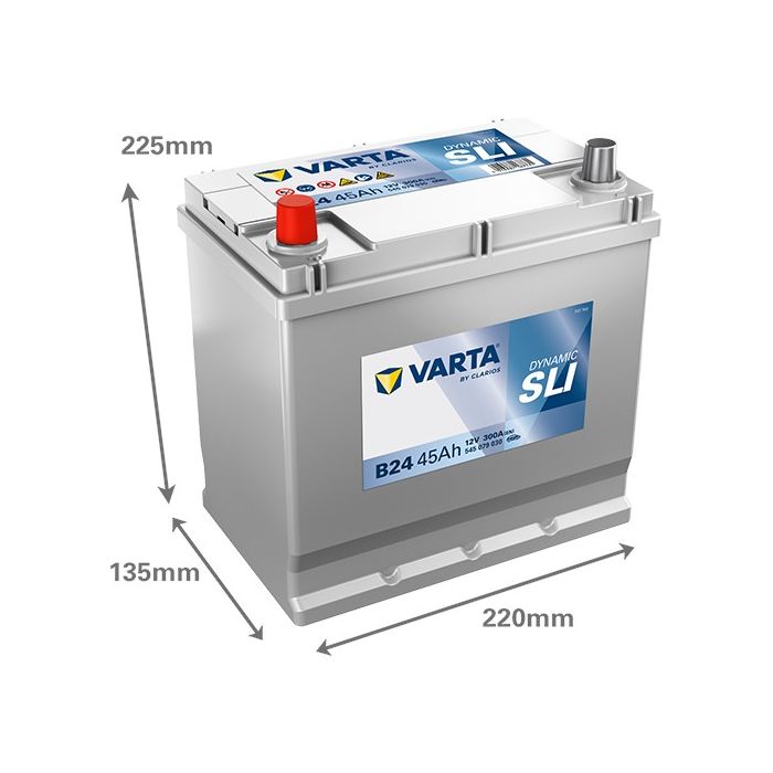 Batterie de démarrage Varta Dynamic B24 12 V 45 Ah 300 A – Plomb-acide (sans entretien)